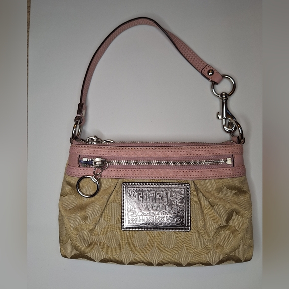 Coach Poppy Pink Signature C Mini Bag Shoulder Clutch Y2K Vintage - Picture 1 of 9